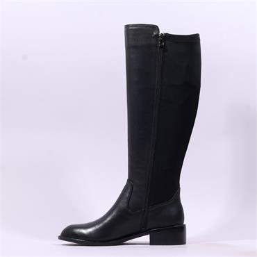 Pedro Anton Violetta Block Heel Stretch - Black Leather
